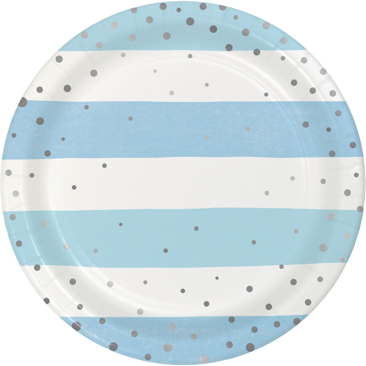 Party Central Disposable Striped Paper Party Luncheon Plates - 7" - Club Pack of 96